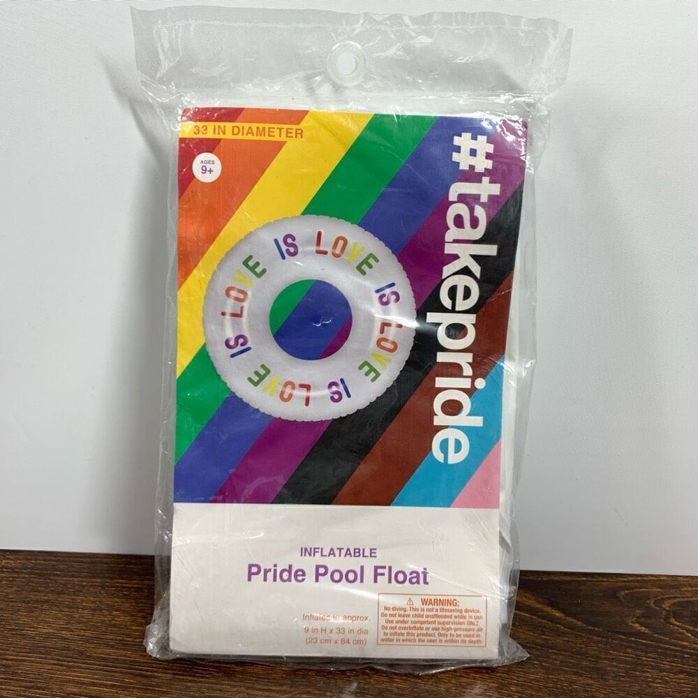 Target Kid'd Love Is Inflatable Pride 33 Pool Float Multicolor 23cm x 84cm NWT